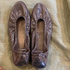 Arche leather silver ballet flats